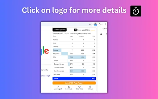 ดาวน์โหลด Page Load Timer ล่าสุด – ตรวจสอบความเร็วเว็บไซต์ฟรี - Screenshot 3