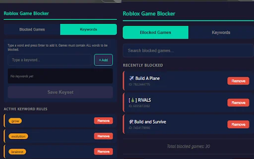 Roblox Game Blocker ดาวน์โหลดฟรี – ซ่อนเกมที่ไม่ต้องการบน Roblox - Screenshot 2