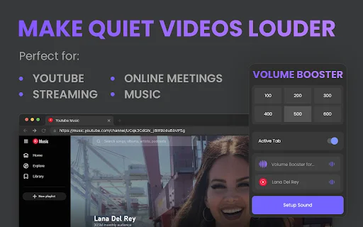 ดาวน์โหลด Volume Booster 600% ล่าสุด – เร่งเสียง Chrome ฟรี - Screenshot 2