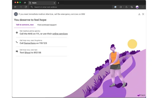 ดาวน์โหลด Ripple Tool ส่วนขยายเบราว์เซอร์เพื่อสุขภาพจิต ปกป้องคุณในโลกออนไลน์ - Screenshot 1