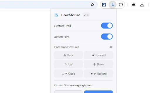 FlowMouse: ส่วนขยาย Mouse Gestures ที่ลื่นไหลและปลอดภัยที่สุดสำหรับ Chrome - Screenshot 5