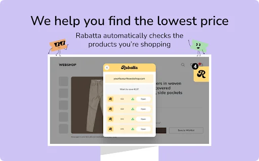 ดาวน์โหลด Rabatta ส่วนขยายช่วยประหยัดเงิน ช้อปปิ้งออนไลน์ได้คุ้มที่สุด - Screenshot 4