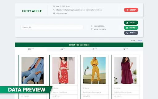 Listly – เครื่องมือ Web Scraping ฟรี แปลงข้อมูลเว็บเป็น Excel ง่ายๆ - Screenshot 2