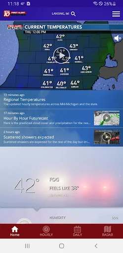 ดาวน์โหลด WILX First Alert Weather ล่าสุด – พยากรณ์อากาศแม่นยำฟรี - Screenshot 1