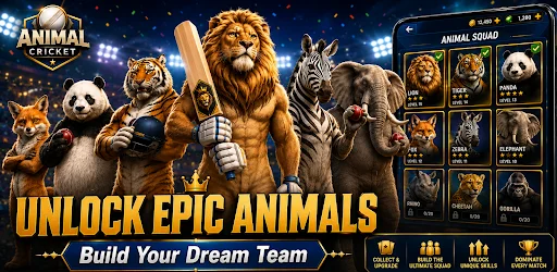 ดาวน์โหลด Animal Cricket ล่าสุด – เกมคริกเก็ตสัตว์น่ารักเล่นฟรี - Screenshot 2