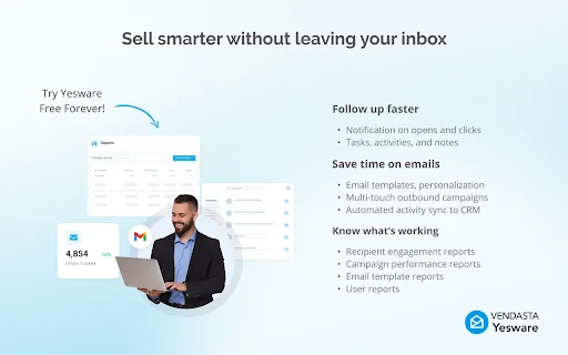 ดาวน์โหลด Vendasta Yesware สำหรับ Gmail – เครื่องมือช่วยปิดการขายที่ดีที่สุด - Screenshot 1
