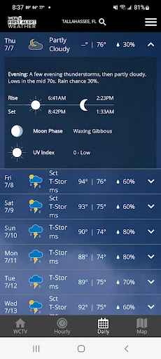 ดาวน์โหลด WCTV First Alert Weather ล่าสุด – พยากรณ์อากาศแม่นยำ ฟรี - Screenshot 3