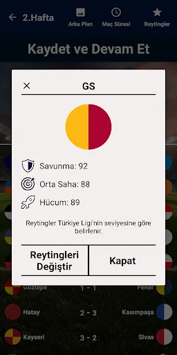 ดาวน์โหลด Türkiye Süper Lig Simülasyon ล่าสุด – จำลองการแข่งขันฟุตบอลตุรกีฟรี - Screenshot 7