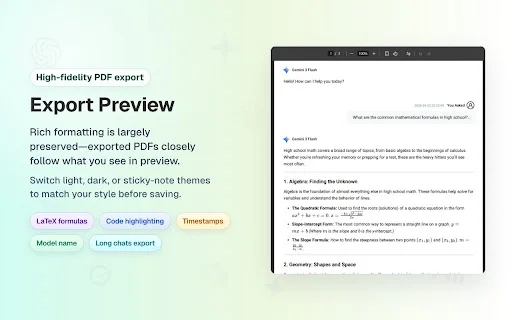 ดาวน์โหลด AI Exporter – บันทึกแชท ChatGPT, Gemini เป็น PDF/Word ง่ายๆ - Screenshot 4