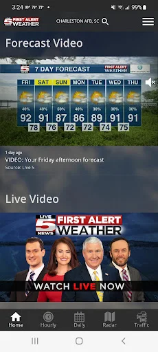 ดาวน์โหลด WCSC Live 5 Weather ล่าสุด – แอปพยากรณ์อากาศแม่นยำ ฟรี - Screenshot 1