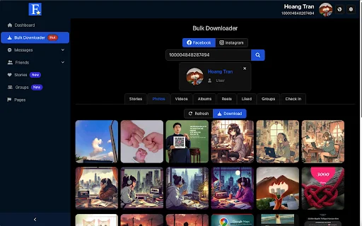 FB AIO ดาวน์โหลดส่วนขยายล่าสุด – เครื่องมือจัดการโซเชียลครบวงจรฟรี - Screenshot 1