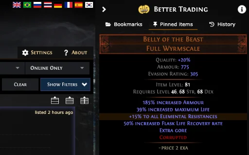 ดาวน์โหลด Better PathOfExile Trading – ส่วนขยายช่วยเทรดไอเทม PoE - Screenshot 2