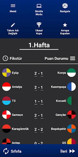 ดาวน์โหลด Türkiye Süper Lig Simülasyon ล่าสุด – จำลองการแข่งขันฟุตบอลตุรกีฟรี - Screenshot 1