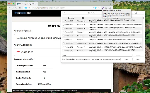 ดาวน์โหลด User-Agent Switcher and Manager ฟรี – เปลี่ยน User-Agent เบราว์เซอร์ - Screenshot 1