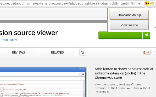 Chrome Extension Source Viewer ดาวน์โหลดฟรี – ตรวจสอบโค้ดส่วนขยายก่อนติดตั้ง - Screenshot 1