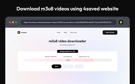 ดาวน์โหลด 4saved Video Downloader – ส่วนขยาย Chrome โหลดวิดีโอ M3U8 ฟรี - Screenshot 4