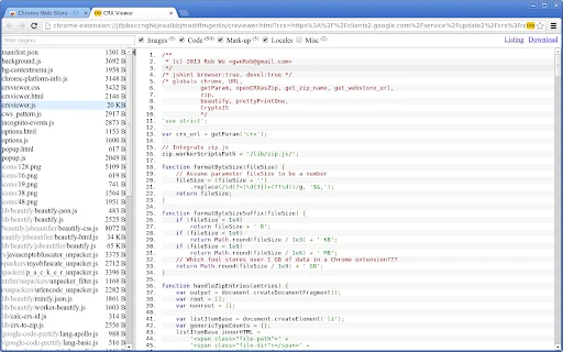 Chrome Extension Source Viewer ดาวน์โหลดฟรี – ตรวจสอบโค้ดส่วนขยายก่อนติดตั้ง - Screenshot 2