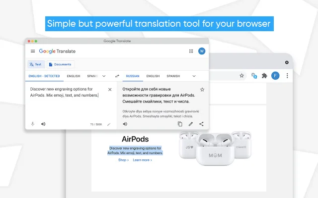 ดาวน์โหลด Translator – Select to Translate ส่วนขยาย Chrome ฟรี - Screenshot 2