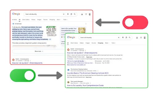 ดาวน์โหลด Hide Google AI Overviews ฟรี – คืนค่าหน้าค้นหา Google แบบเดิม - Screenshot 1