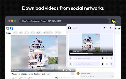 ดาวน์โหลด 4saved Video Downloader – ส่วนขยาย Chrome โหลดวิดีโอ M3U8 ฟรี - Screenshot 2