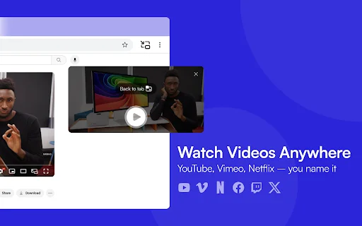 Picture in Picture | PiP สำหรับ Chrome – ดูวิดีโอแบบลอยตัวได้ทุกเว็บไซต์ - Screenshot 2