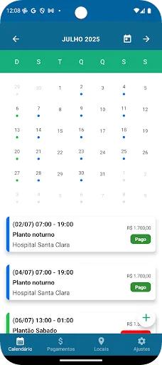 ดาวน์โหลด Plantãozinho เวอร์ชันล่าสุด – จัดการตารางเวรแพทย์อย่างมืออาชีพ - Screenshot 1